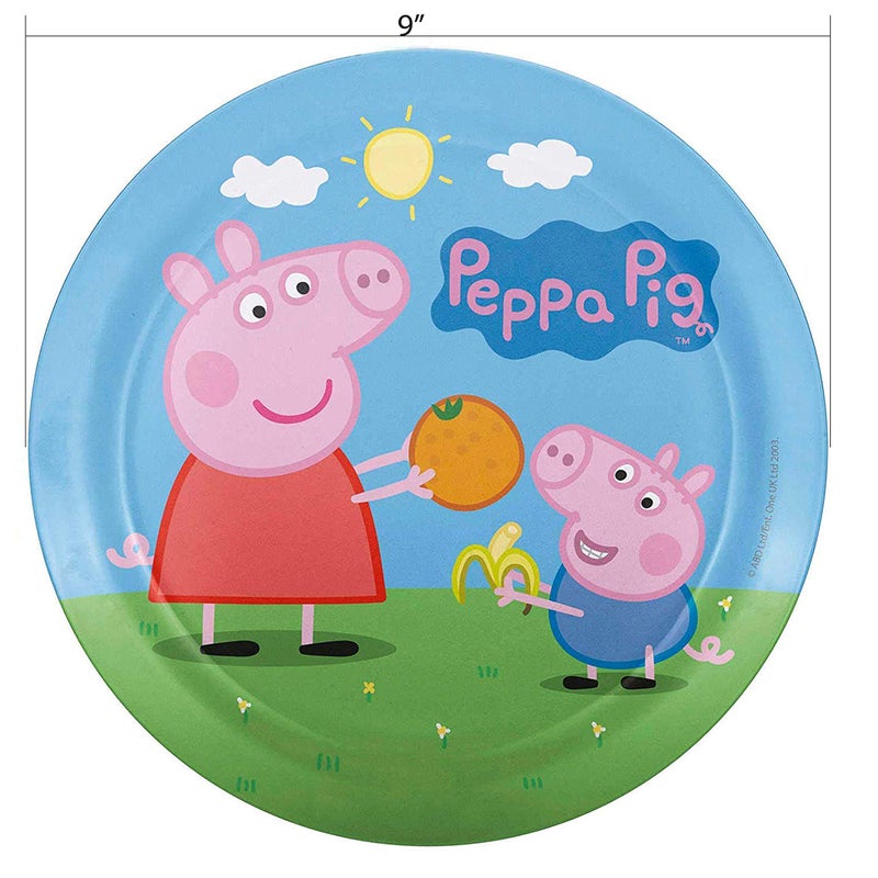 Zak Designs 5-Piece Dinnerware Set, Peppa Pig - Durable Plastic & Stainless Steel - Includes Tumbler, 8-Inch Plate, 6-Inch Bowl, Fork & Spoon - Suitable for Kids Ages 3+ - Image 5