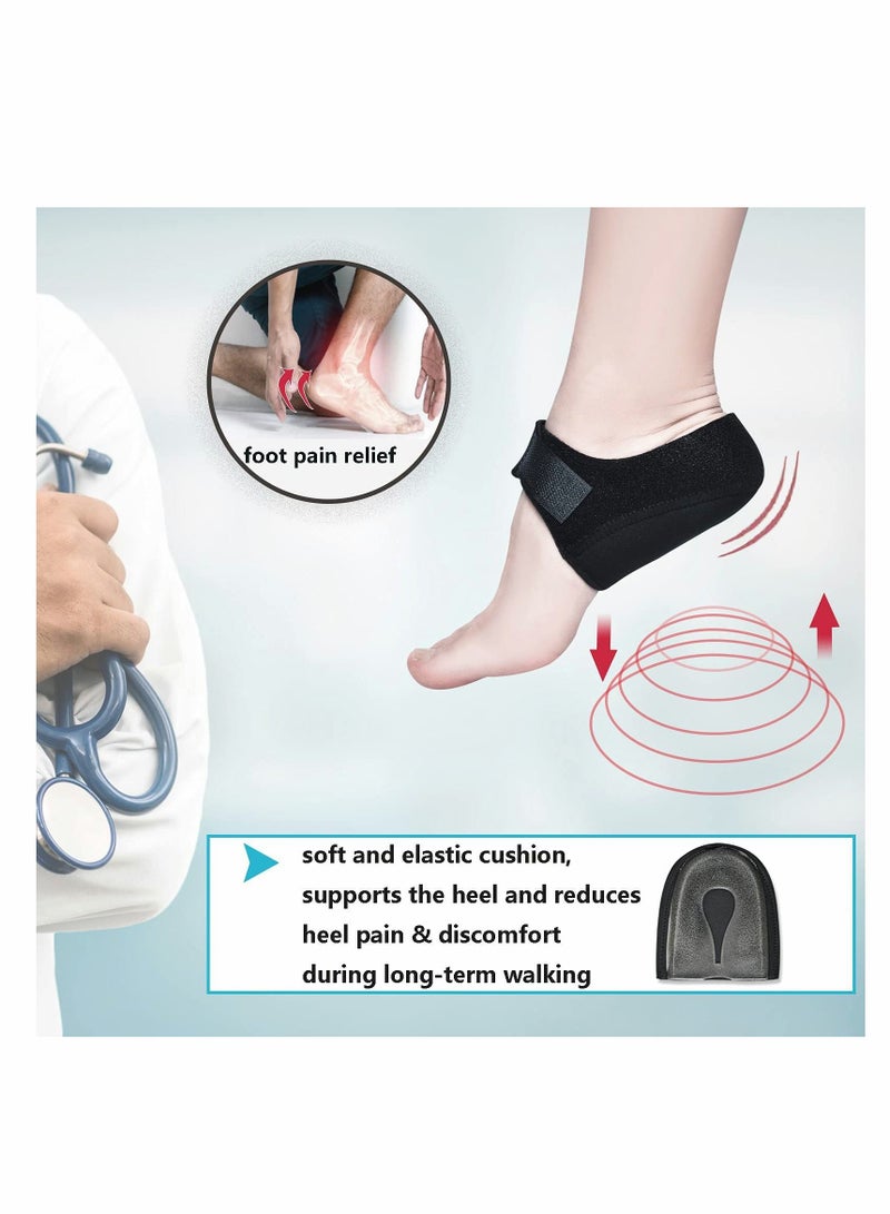Heel Protectors, Gel Cups, Cushion Support for Plantar Fasciitis, Pain, Pads Great Aching Feet,Tendinitis, Bone spur, Cracked Repair,for Men & Women (4 PCS) - Image 3