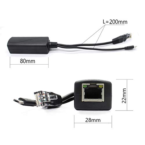 ANVISION 4-Pack 5V PoE Splitter, 48V to 5V 2.4A Adapter with Micro USB Plug, IEEE 802.3af Compliant, for IP Camera, Tablets, Dropcam or Raspberry Pi and More, AV-PS05-1 - Image 3