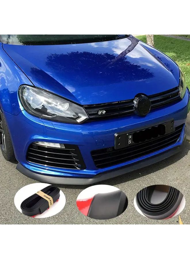 Black Car Front Bumper Lip Spoiler Guard Durable Rubber Anti Collision Strip Side Skirt Edge Protector - Image 1