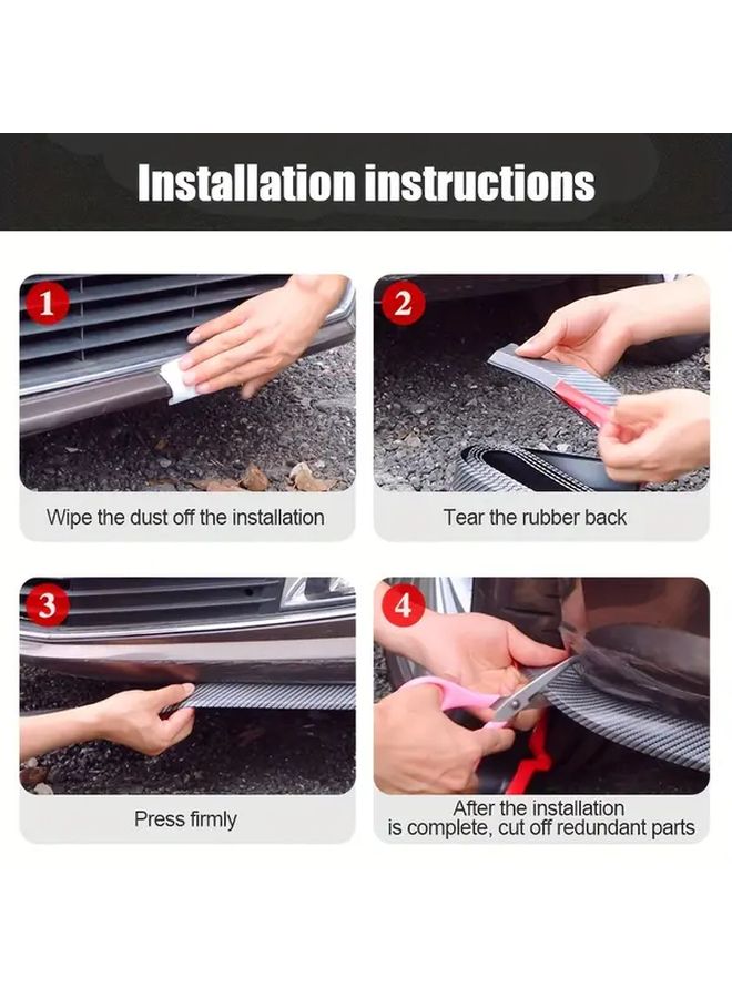 Black Car Front Bumper Lip Spoiler Guard Durable Rubber Anti Collision Strip Side Skirt Edge Protector - Image 5
