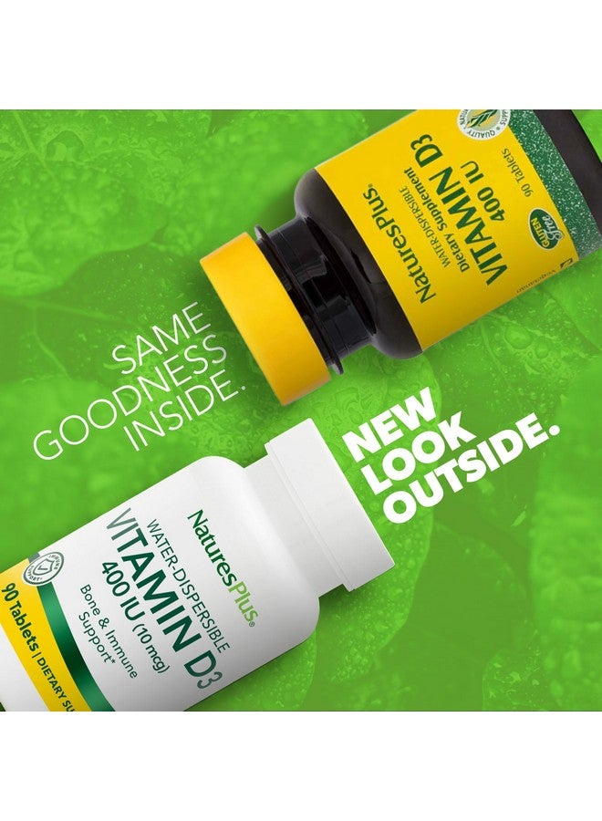 NaturesPlus Vitamin D3 (Cholecalciferol) - 400 iu, 90 Vegetarian Tablets - Bone Health, Heart Health & Immune System Support, Water Soluble for Maximum Absorption - Gluten-Free - 90 Servings - Image 2