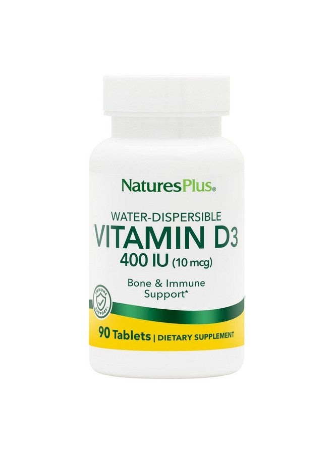 NaturesPlus Vitamin D3 (Cholecalciferol) - 400 iu, 90 Vegetarian Tablets - Bone Health, Heart Health & Immune System Support, Water Soluble for Maximum Absorption - Gluten-Free - 90 Servings - Image 1