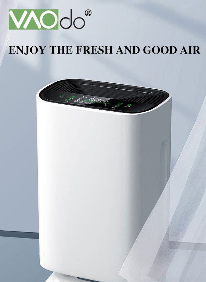فاو دو منقي هواء منزلي، منقي هواء HEPA يغطي مساحة تصل إلى ٥٠ مترًا مربعًا في الغرف الكبيرة، فلاتر قابلة للغسل، ٣ سرعات للمروحة، مؤقت مدمج، وضع السكون، للغبار وحبوب اللقاح وشعر الحيوانات الأليفة. - Image 3