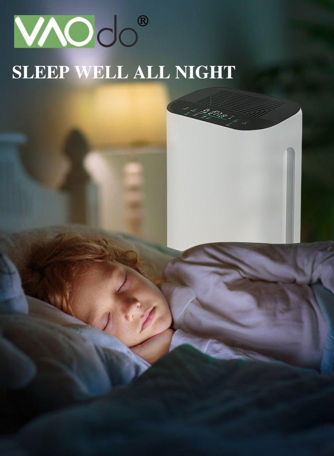 فاو دو منقي هواء منزلي، منقي هواء HEPA يغطي مساحة تصل إلى ٥٠ مترًا مربعًا في الغرف الكبيرة، فلاتر قابلة للغسل، ٣ سرعات للمروحة، مؤقت مدمج، وضع السكون، للغبار وحبوب اللقاح وشعر الحيوانات الأليفة. - Image 5