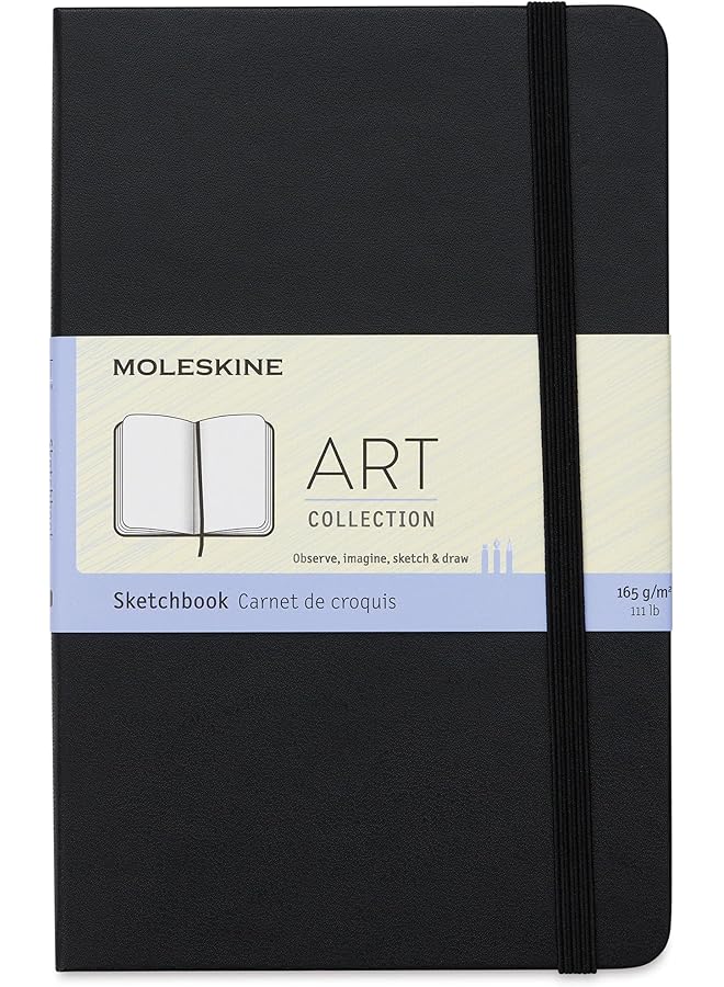 MOLESKINE 11.5 X 18 Cm Art Sketchbook For Drawings Paper Suitable For Pencils Pastels Fountain Pens And Markers Hard Cover Black