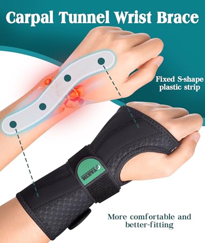 Oyakin Wrist Brace for Carpal Tunnel Night Support Adjustable Wrist Splint for Tendonitis Arthritis Sprains Wrist Pain Relief Comfortable Hand Brace for Men and Women Right Left Hand - Image 5