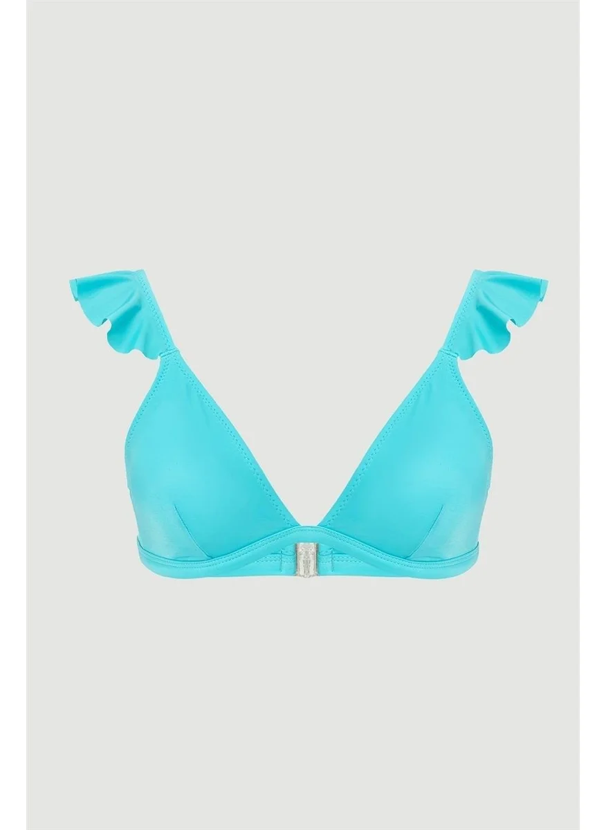 Pieces Of Melon Light Blue Ruffle Bikini Top