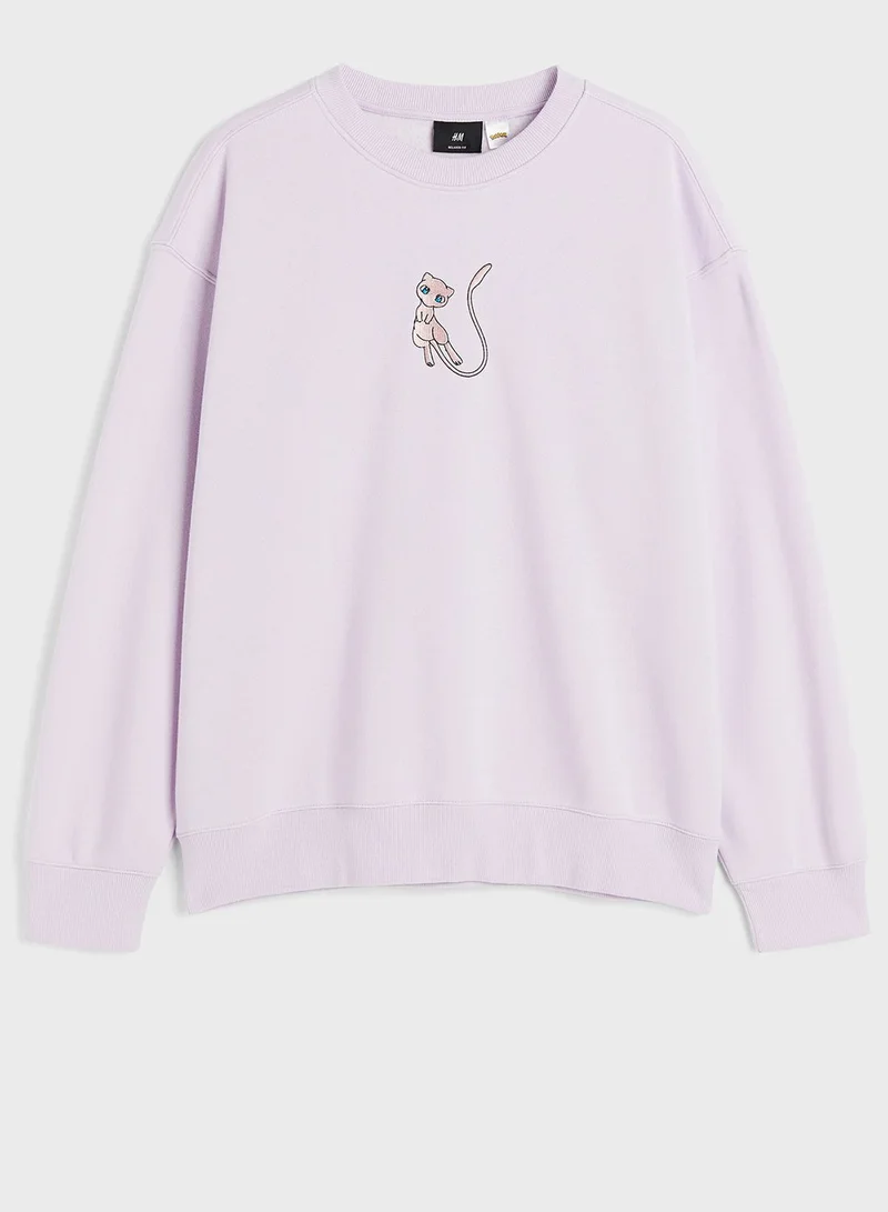اتش اند ام Graphic Relaxed Fit Sweatshirt