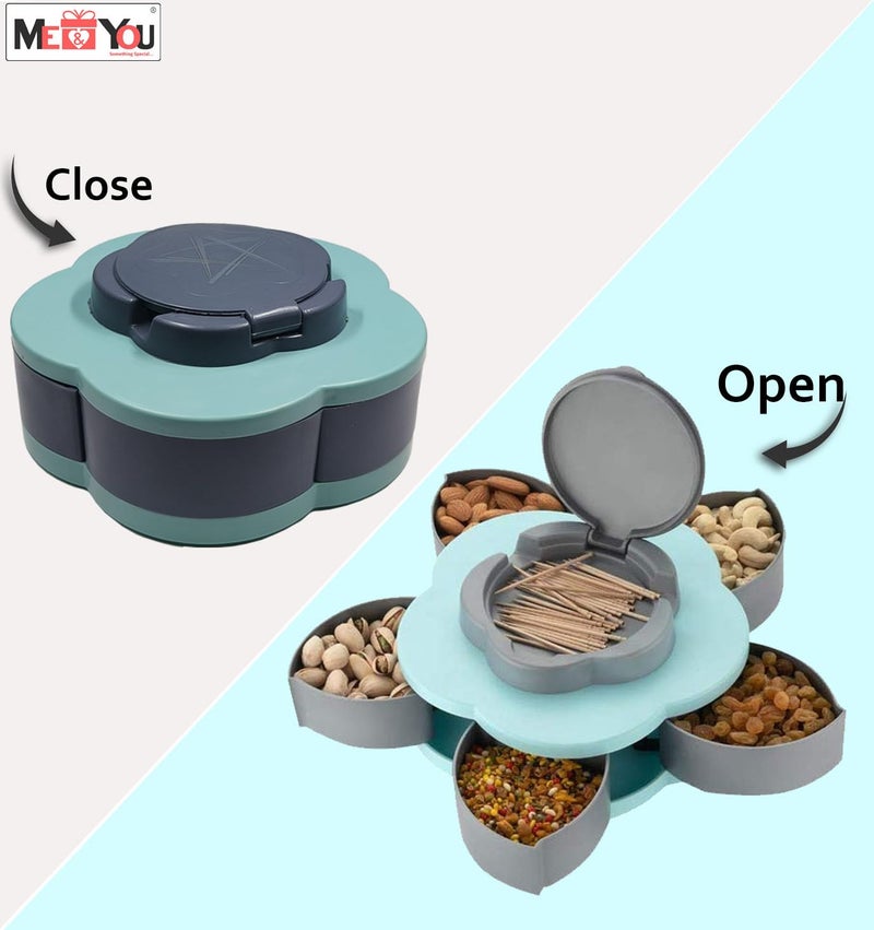 ME  YOU ME & YOU Dry Fruit/Dried Fruit/Snacks Storage Box | Food Grade Plastic Multipurpose Box with lid| Storage Box for Kitchen/Dinning Table (Dry Fruits Compartments Storage Box) - Image 3