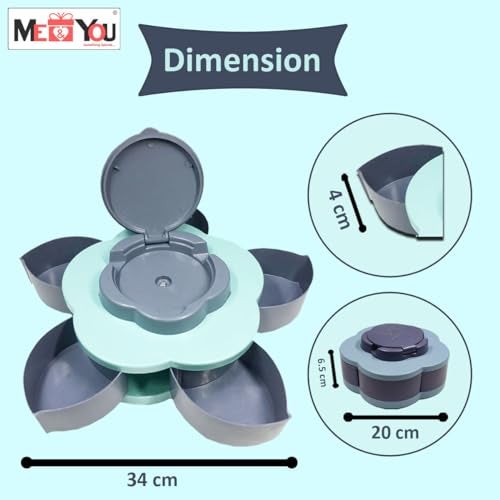 ME  YOU ME & YOU Dry Fruit/Dried Fruit/Snacks Storage Box | Food Grade Plastic Multipurpose Box with lid| Storage Box for Kitchen/Dinning Table (Dry Fruits Compartments Storage Box) - Image 5