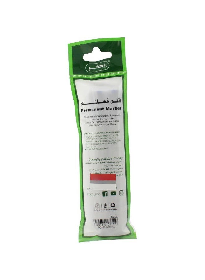 ROCO Pack of 2 Permanent Marker Blue - Image 2