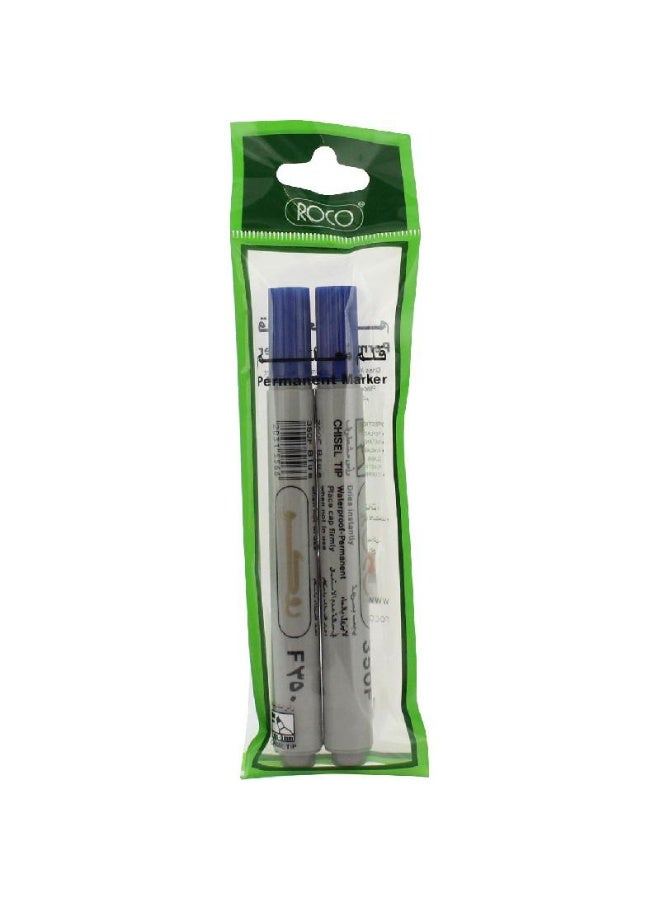 ROCO Pack of 2 Permanent Marker Blue - Image 1
