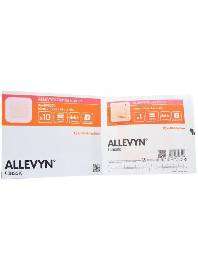 Allevyn Smith and Nephew 66800270 Allevyn Gentle Border Dressing 4" x 4" - Box of 10