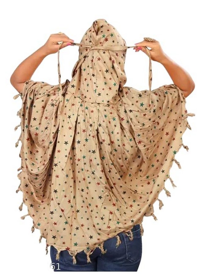 Cotton Breathable Sun Protection Scarf Dupatta Usable for vehicle Driver | White Printed Design | Universal Size | For Girl & Women | Light Weight (CREEM 1) - Image 3