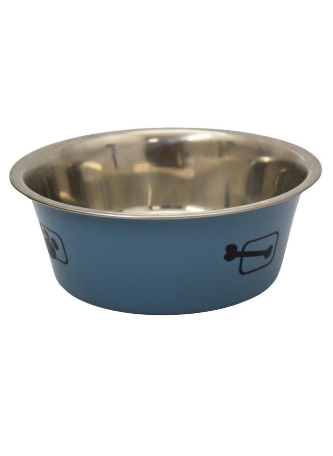 Pawise - Dog Bowls Cat Dishes Pet Bowl Anti Slip Stainless Steel Cat Food Bowls Unbreakable,Thickened Cat Feeder Suitable For Indoor Medium Pets Rubber Base Easy Clean (Gery-Medium) - Image 1