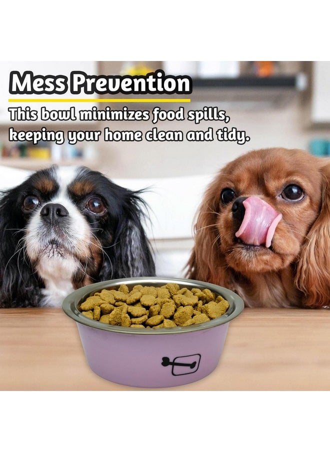Pawise - Dog Bowls Cat Dishes Pet Bowl Anti Slip Stainless Steel Cat Food Bowls Unbreakable,Thickened Cat Feeder Suitable For Indoor Medium Pets Rubber Base Easy Clean (Gery-Medium) - Image 1