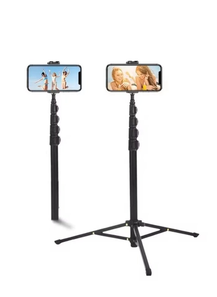 Professional 2 in 1 Tripod MT-40 , Extendable 151cm Mobile Phone and Camera Holder with Selfie Stick, Lightweight and Durable, Aluminum Design with Rotating Head and Quick Lock, Ideal for Video Shooting, Live Streaming, Vlogging, and Content Creation , Compatible with Mobile Phones, Cameras, and GoPro