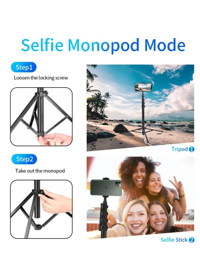 Professional 2 in 1 Tripod MT-40 , Extendable 151cm Mobile Phone and Camera Holder with Selfie Stick, Lightweight and Durable, Aluminum Design with Rotating Head and Quick Lock, Ideal for Video Shooting, Live Streaming, Vlogging, and Content Creation , Compatible with Mobile Phones, Cameras, and GoPro