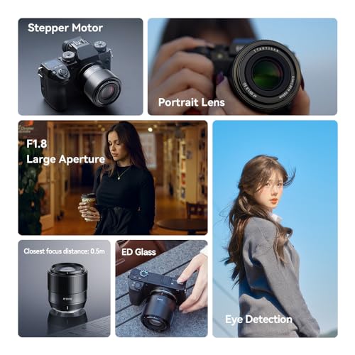 TTartisan AF 56mm F1.8 APS-C Autofocus Lens for Sony E Mount Camera A5000 A5100 A6000 A6100 A6300 A6400 A6500 A6600 NEX-3 NEX-3N, Large Aperture, Support Type-c Upgrade, Eye Auto Focus, ED Element - Image 3
