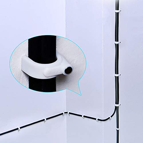 Besslly 200 Pcs Nail in Cable Clips, Ethernet Cables Wall Clips Cable Straps Cables Tacks with Cord Clip for Speaker Wire Coax Clip Nails 7mm for Cat6 - White - Image 4