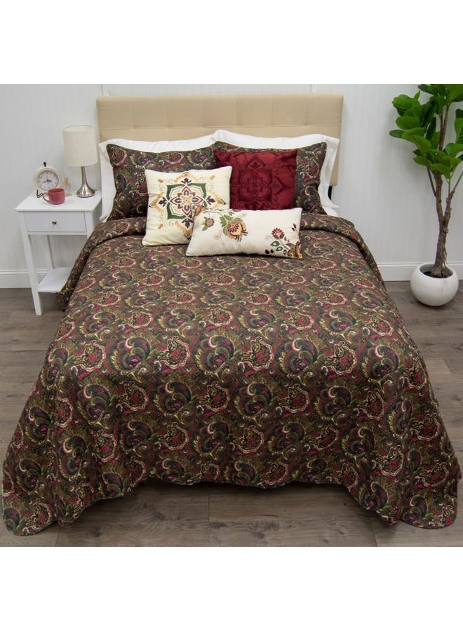 Donna Sharp Full / Queen Bedding Set - 3 Piece - Spice Postage Stamp - Contemporary Quilt Set with Full/Queen Quilt and Two Standard Pillow Shams - Fits Queen Size and Full Size - Machine Washable - Image 4