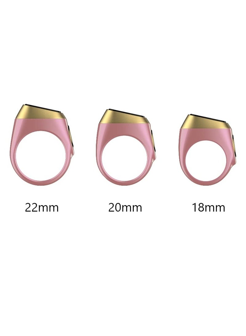 إيكيبلا خاتم تسبيح ذكر ذكي من iQIBLA، تذكير بإشعارات أوقات الصلاة اليومية للمسلمين 5 مع شاشة OLED، عداد تسبيح يرتبط بتطبيق iQibla، مقاوم للماء، مقاس 18 مم - وردي/ذهبي - Image 3