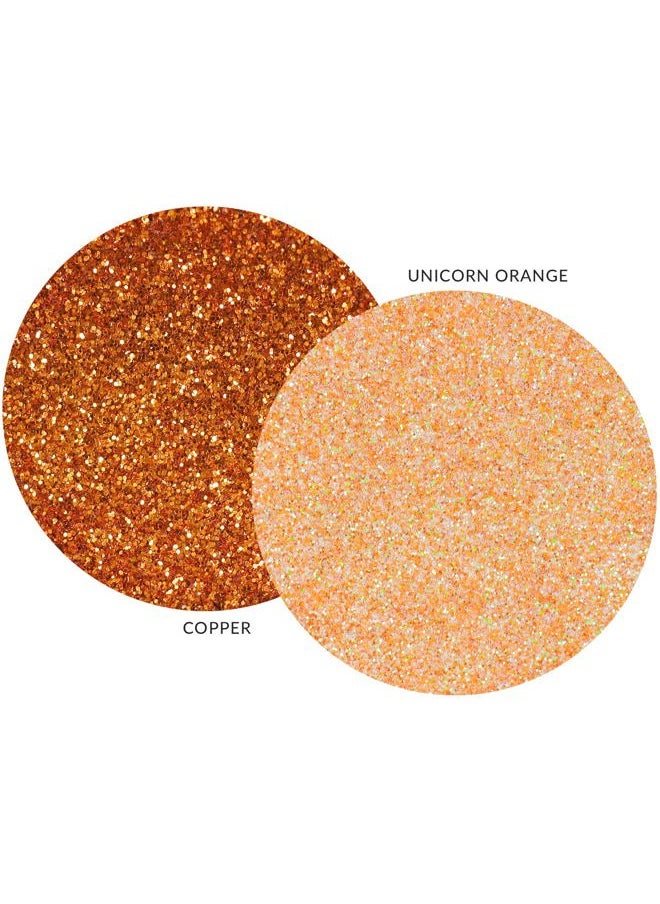 MARBLERS Cosmetic Grade Fine Glitter Duo [Unicorn Orange & Copper] 0.36oz (10g) | Non-Toxic | Vegan | Cruelty-Free | Eyeshadow, Nail Polish, Nail Art | Festival, Rave & Party Makeup | Body & Face  - Image 2