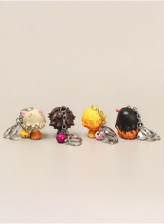GROIC - 4-Pcs Demon Slayer Figure Mini Figures Keychain, 1.77 Inch Anime Statues Set Upgraded Statues Key Chain Action Anime Movable Doll Toy Collection Decoration Model Statue Animation - Image 1
