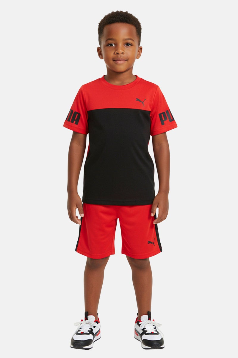 PUMA Toddlers Boy 2 Pieces Brand Logo T-Shirt And Shorts Set, Multicolor - Image 1