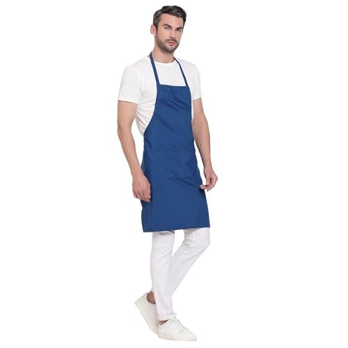 uniformer Apron for Men and Women | Durable & Stylish for Kitchen, Restaurant, Cafes | Ideal for Chefs, Bakers & Home Cooks | Easy to Clean | Unisex Design (Blue_Pack of 1) - Image 2