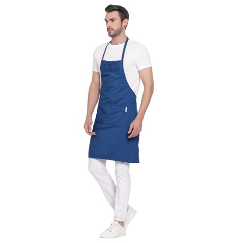 uniformer Apron for Men and Women | Durable & Stylish for Kitchen, Restaurant, Cafes | Ideal for Chefs, Bakers & Home Cooks | Easy to Clean | Unisex Design (Blue_Pack of 1) - Image 3