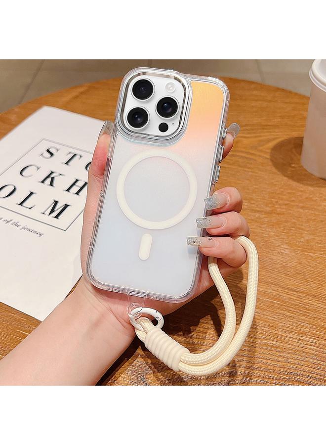 S-TOP Case For iPhone 16 Pro Bright Shadow Magsafe Discoloration Phone Case with Wrist Strap - Image 1