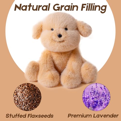 Gudisi Microwavable Weighted Dog Stuffed Animals for Warmth Comfort Heatable Lavender Scented Cute Soft Plushie Toy Gift for Boys GirlsKids Adults - Image 5