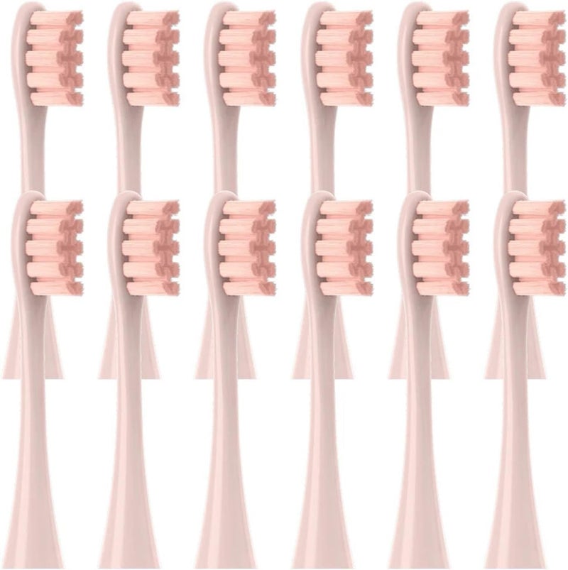 12PCS Replacement Brush Heads Compatible for Oclean X/X PRO/ Z1/ F1/ One/Air 2 /SE Sonic Electric Toothbrush Soft Bristle Nozzles(12pcs Pink) - Image 1