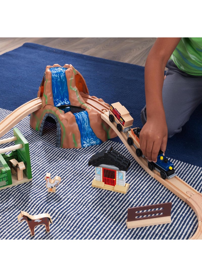 KidKraft KidKraft Wooden Rural Farm Train Set with 75 Pieces Childrens Toy Vehicle Playset Gift for Ages 3  - Image 5