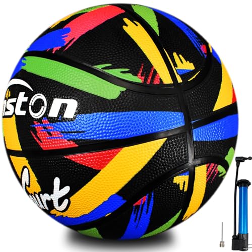 Senston Size 7 Basketball for Indoor & Outdoor Play | All-Weather PU Leather with Dust-Proof Grip | Official Game Ball for Men & Youth | Includes Air Pump & Needle - Image 1