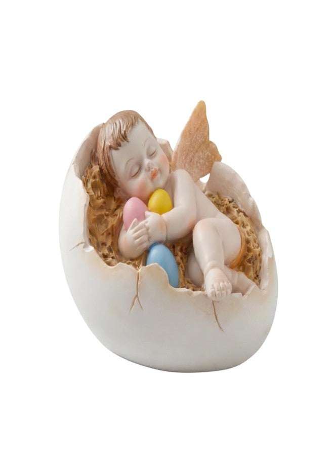 Comfy Hour 4.5" Sleeping Cherub in Egg Figurine, Decorative Angel Statue, Sweet Peace Collection, Hand-Painted Artisan Ornament for Home Office Shelves, Polyresin Tabletop Accent, 1 Unit - Image 1