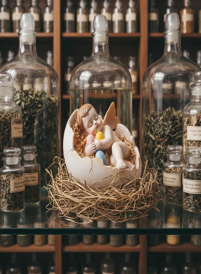 Comfy Hour 4.5" Sleeping Cherub in Egg Figurine, Decorative Angel Statue, Sweet Peace Collection, Hand-Painted Artisan Ornament for Home Office Shelves, Polyresin Tabletop Accent, 1 Unit - Image 2