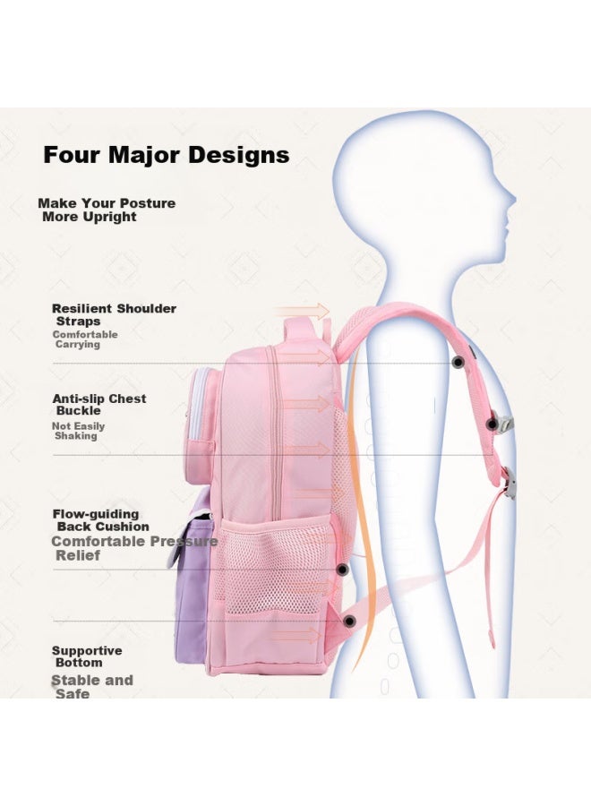 Yome Primary School Backpack For Grades 1-4, Spine-protecting And Load-reducing, For Boys And Girls, Children's Lightweight Double Shoulder Bag - Image 1