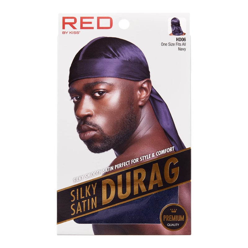 Red by Kiss KISS Red Silky Satin Durag Premium Smooth Silky Durag for Men  Women 360 Waves Headwraps Navy
