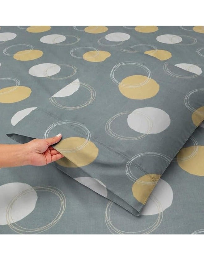 BSB HOME Premium Glace Cotton Double 180 TC Fitted Bedsheet Set  with 2 Pillow Covers 183x198 +25 Cm - Image 5