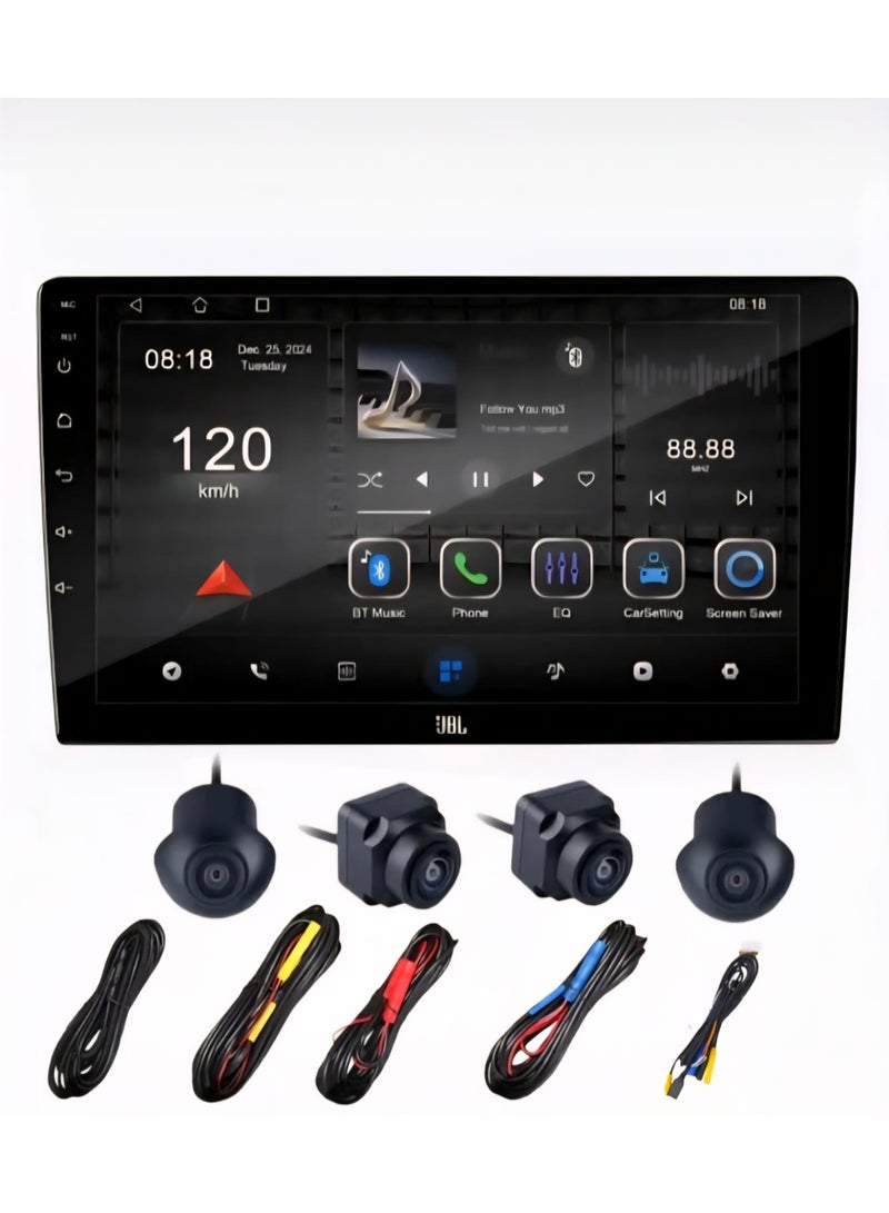 JBL 9 Inch JBL Android Car Stereo 4GB RAM 64GB ROM with 360° Panoramic Camera | Wireless Apple CarPlay & Android Auto | QLED Touchscreen | WiFi Bluetooth GPS | Arabic & English System | Car Radio Multimedia Player - Image 1