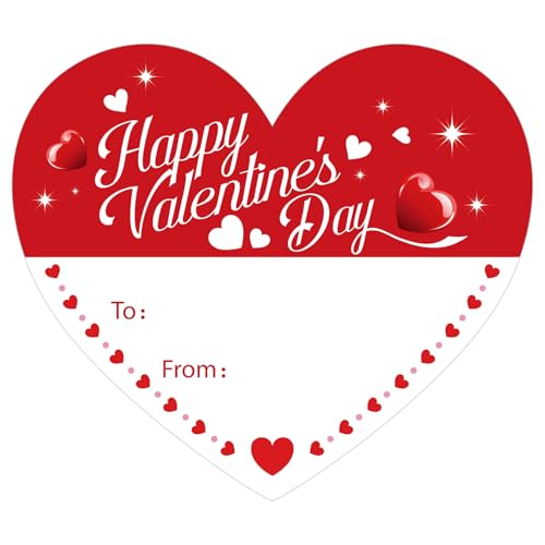 Alynta Happy Valentine's Day Stickers - Valentines Gift Tag Stickers 2 Inch 60Pcs Heart Design Sticker Valentines to from Labels for Envelope Seals Cards Valentine's Day Decorations - Image 1