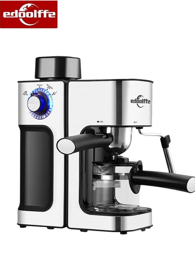edoolffe - Edoolffe Espresso Machine 5Bar Pressure 800W Power with Stainless Steel Milk Foam Tube for Espresso/Latte/Iecd Coffee/Cappuccino/Con panna - Image 1