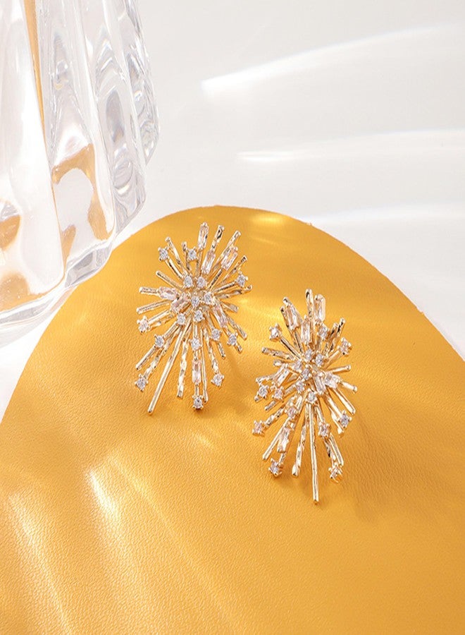 Dcfywl731 Starburst Earrings for Women Rhinestone Star Earrings Vintage Celestial Stud Earrings Jewelry for Women - Image 5