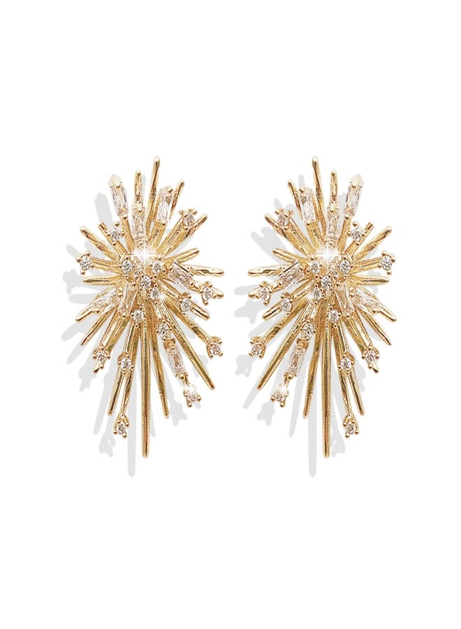 Dcfywl731 Starburst Earrings for Women Rhinestone Star Earrings Vintage Celestial Stud Earrings Jewelry for Women - Image 1