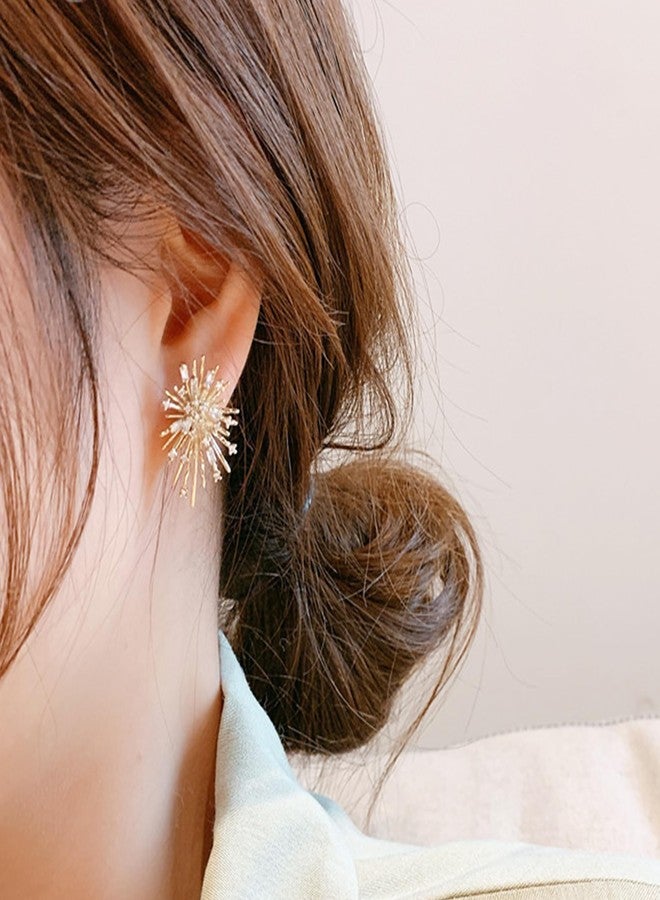 Dcfywl731 Starburst Earrings for Women Rhinestone Star Earrings Vintage Celestial Stud Earrings Jewelry for Women - Image 3