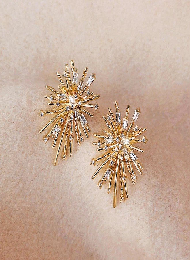 Dcfywl731 Starburst Earrings for Women Rhinestone Star Earrings Vintage Celestial Stud Earrings Jewelry for Women - Image 4
