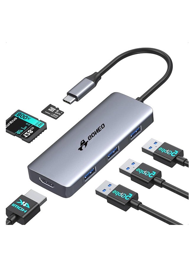 GONEO 7 in 1 USB C Hub Multiport Adapter,USB C Docking Station with 4K HDMI Port, 3 USB Ports,SD/TF Card Reader,USB C Dongle for Dell/MacBook Pro/MacBook Air/HP XPS/Lenovo Laptops  - Image 1
